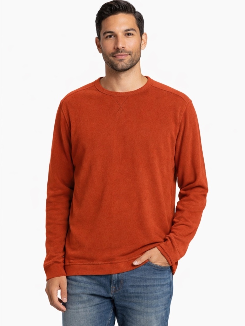 G.H. Bass & Co Men’s XL Burnt Orange Crewneck Sweatshirt Casual Pullover